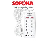 Ổ cắm điện liền dây chịu tải 2200W SOPOKA 3M2-10M2 công tắc