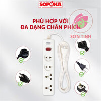Ổ cắm điện liền dây chịu tải 2200W SOPOKA  4D2 dây 2,5M