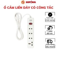 Ổ Cắm Điện Liền Dây Chịu Tải 2200W SOPOKA 3M2-6M2  Công Tắc An Toàn