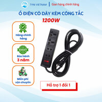 Ổ cắm điện liền dây đa năng ALAMI dây dài 2.5m 4.5m có công tắc chịu tải 1200W chống cháy an toàn
