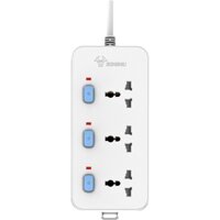 Ổ Cắm Điện Liền Dây Gongniu 3 Ổ Đa Năng 3 Công Tắc – Công Suất 10A/250/2500W – Trắng – Chính Hãng (N3030)