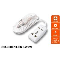 Ổ Cắm Điện Liền Dây Nối Dài 2 m, Cắm 2 Lỗ 2 Chạc Và 3 Chạc, An Toàn, Tiện Dụng Trong Gia Đình, TakyShop 8608