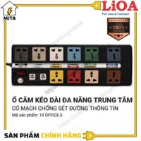 Ổ cắm điện LiOA 10 lỗ có mạch chống sét 10 OFFICE-3 - MITA