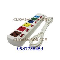 Ổ cắm điện LiOA 6 lỗ 3 chấu 6 công tắt 6DOF33WN (Trắng)