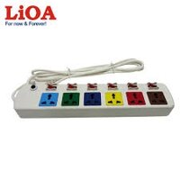 Ổ cắm điện Lioa 6 lỗ 3 chấu 6 công tắc 6DOF33WN (TRẮNG)