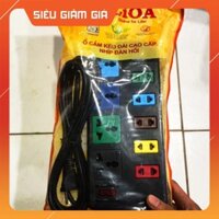 Ổ CẮM Điện LiOA ĐA NĂNG 10 Ổ 4D6S32 3M (ĐEN)