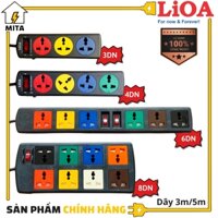 Ổ cắm điện LiOA đa năng - 3 lô, 4 lỗ, 6 lỗ, 8 lỗ dây dài 3m5m - Chính Hãng - MITA - Ổ cắm đa năng 3DN 3m
