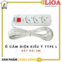 Ổ cắm điện LiOA kiểu Ý Type L công suất 16A dây dài 3m 3 lõi
