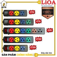 Ổ Cắm Điện LiOA Phổ Thông - Ô Căm Điên 3 lô - 4 lô - 5 lô - 6 lô - dai 3m - MITA - Ổ cắm có công tắc 3TSN 3m NEW