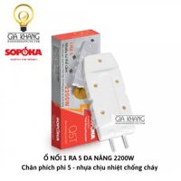 Ổ cắm điện nối chia 5 cao cấp SOPOKA Q5T 2 công suất 2200W