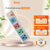 Ổ Cắm Điện Nối Dài COMET CES5303 2500W Dây 3M, 3 Ổ Cắm 3 Chấu, 2 Cổng Sạc USB