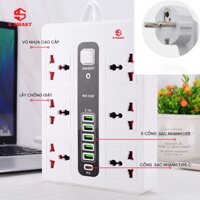 O cam dien - Ổ điện USB chống giật, đa năng có cổng TYPE C thế hệ mới và USB 5V có sạc nhanh