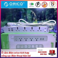 Ổ cắm điện Orico chống sốc, 3200w, Kèm 4 cổng sạc USB 2,4A - OSC-4A4U