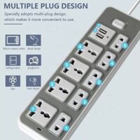 Ổ Cắm Điện Power Strip 2 USB，5 plugs, , 9 universal socket wire long 1.8 meters - Hàng Chính Hãng - Hàng mới về