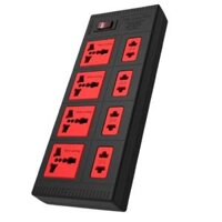 Ổ cắm Điện Quang 8 lỗ 5M 5BR 8 ECO màu đen đỏ-ĐQ