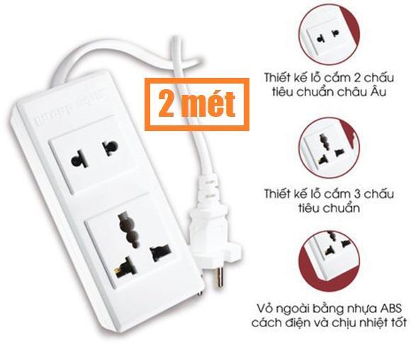 Ổ cắm Điện Quang ĐQ 001A-02-2M