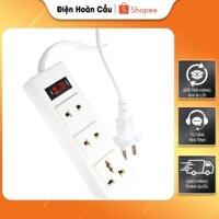 Ổ cắm Điện Quang ĐQ 002A-02 hàng chính hãng, ổ điện 3 lỗ cắm, công tác an toàn  - Dây 5m, 2m
