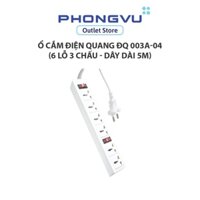 Ổ cắm Điện Quang ĐQ 003A-04 (6 lỗ 3 chấu - dây dài 5m) - Bảo hành 12 tháng