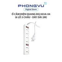 Ổ cắm Điện Quang ĐQ 003A-04 (6 lỗ 3 chấu - dây dài 2m) - Bảo hành 12 tháng