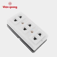 Ổ cắm Điện Quang ĐQ ESK 32 SW 3 lỗ 2 chấu, có nắp che an toàn, màu trắng, không dây