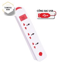 Ổ cắm Điện Quang ĐQ ESK 5W DBW103USB ( kiểu tàu siru tốc ,3 lỗ 3 chấu, 2 USB)