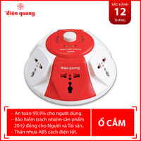 Ổ cắm Điện Quang ĐQ ESK 5WR.UK986 (Kiểu UFO 6 lỗ 3 chấu dây 5 mét màu Trắng Đỏ) [bonus]