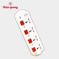 Ổ cắm Điện Quang ĐQ ESK SM740SL 4 lỗ 3 chấu - Trắng - Đỏ,2 mét