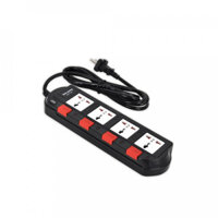 Ổ cắm Điện Quang ĐQ ESK SM740SL 4 lỗ 3 chấu - Trắng Đen Đỏ - 2m