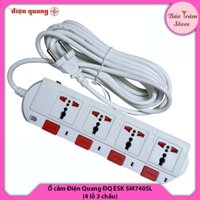 Ổ cắm Điện Quang ĐQ ESK SM740SL (4 lỗ 3 chấu),tự ngắt điện khi quá tải, cách điện tốt, chịu nhiệt cao