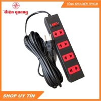 Ổ cắm Điện Quang ECO ĐQ ESK 2BR 42 ECO (4 lỗ 2 chấu, dây dài 2m,5m màu đen đỏ )