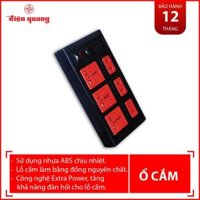 Ổ cắm Điện Quang ECO ĐQ ESK 6ECO 6 Lỗ - Trắng - Đỏ,2 mét