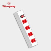 Ổ cắm Điện Quang ECO ĐQ ESK 2WR 42 ECO 4 lỗ 2 chấu, dây dài 2m, màu trắng đỏ