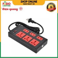 Ổ cắm Điện Quang ECO ĐQ ESK 2BR 6ECO (6 Lỗ, dây dài 2m, màu đen đỏ)