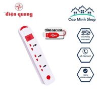 Ổ cắm Điện Quang liền dây 2m, có công tắc đóng ngắt, 2 cổng usb, nắp che bảo vệ, vỏ nhựa ABS, chính hãng, cao cấp