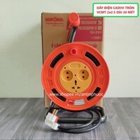Ổ cắm điện rulo ráp dây tròn CADIVI 2 x2.5 mm2 - ổ điện tròn dây dài ,ru lô SOPOKA kéo dài 20m