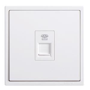 Ổ cắm điện thoại đơn chuẩn đế vuông màu champange Simon i7 705214