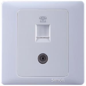 Ổ cắm điện thoại và tivi Simon 55301