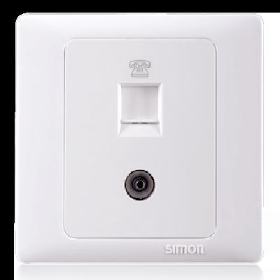 Ổ cắm điện thoại và tivi Simon 55301