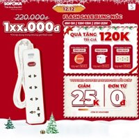 Ổ Cắm Điện Thông Minh 3M2-6M2 SOPOKA Chịu Tải 2200W Có Công Tắc Dây Dài 3M Chống Nước Chống Giật QUÂN HIỀN