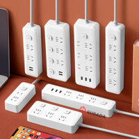 Ổ cắm điện thông minh đa năng 2500W SuBaDa có cổng Usb, công tắc nguồn riêng, chống giật an toàn chân cắm dẹt OD02D