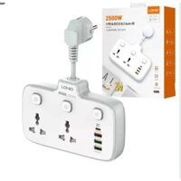 Ổ Cắm Điện Thông Minh LDNIO 2 CỔNG + 3USB+ TYPE C 2500W Sạc Nhanh SC2413, Chính Hãng 100%, Bảo hành 6 Tháng