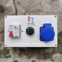 Ổ Cắm Điện Tiếp địa Schuko 16A 250V 4000W- Kèm đèn báo vôn và Aptomat 32A- Dùng Sạc xe ô tô điện -Ổ Cắm Type F HDSX-0102