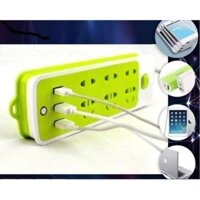 Ổ cắm điện xanh 3 cổng USB, 6 ổ cắm thông minh , chống giật đa năng ,sử dụng nhiều thiết bị tiện lợi