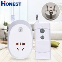 Ổ cắm điều khiển từ xa 1 km công suất lớn 3500W/220V Honest HT-9501 + tặng 2 pin 12V 23A, công tắc điều khiển từ xa