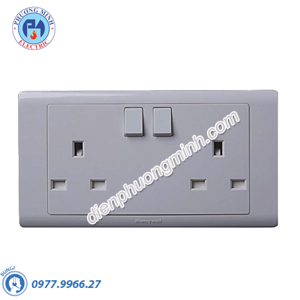 Ổ cắm đôi 3 chấu 13A có công tắc Honeywell P63747SLT