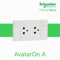 Ổ cắm đôi 3 chấu 16A có công tắc, size E AvatarOn A - Schneider Electric - M3T-SIS-WE