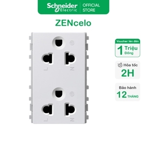 Ổ cắm đôi 3 chấu 16A Schneider 84426LUES2_BZ_G19