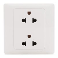 Ổ cắm đôi 3 chấu chuẩn vuông kiểu Âu - Mỹ có tiếp đất, 16A 250V Simon Series 50 51087