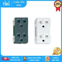 Ổ cắm đôi 3 chấu Panasonic WEV1582SW trắng, WEV1582H đen - Đen