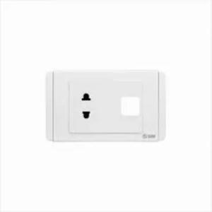 Ổ cắm đơn 2 chấu 16A với 1 lỗ Sino S68U/X
